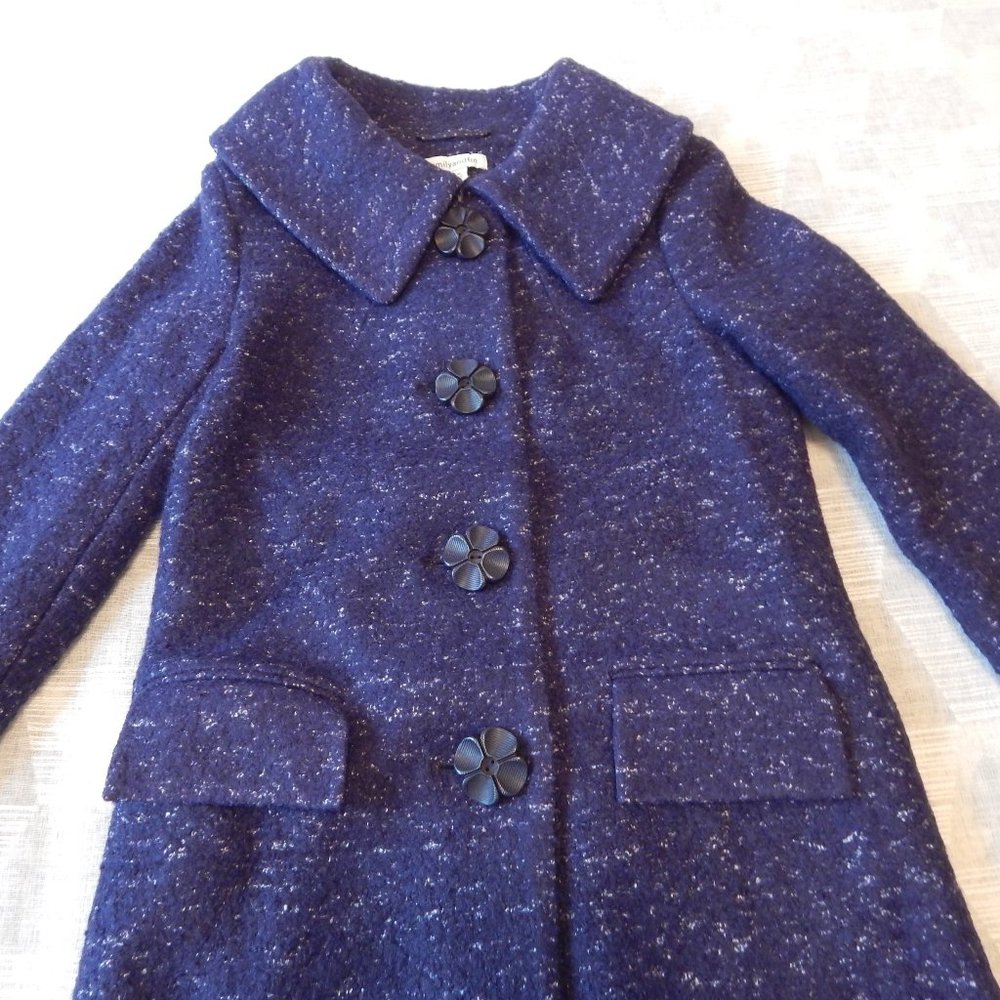 Emily and Fin Vivian Car Coat Boucle Navy XS NWT - Picture 5 of 13